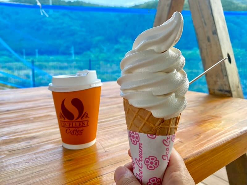 醤油ソフト 仙人秘水コーヒー 道の駅釜石仙人峠 岩手県の道の駅
