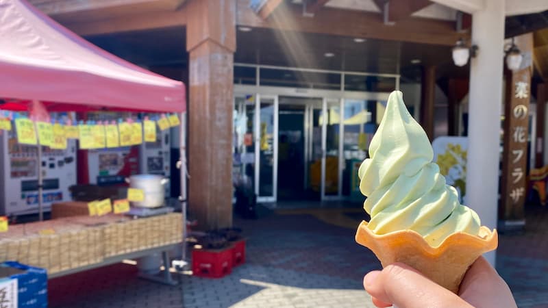 道の駅よこはま　道の駅ソフト　菜花ソフトクリーム　青森県の道の駅
