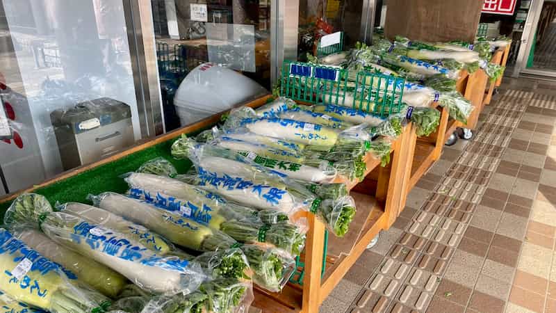 道の駅湯の香しおばら　売っているもの　大根